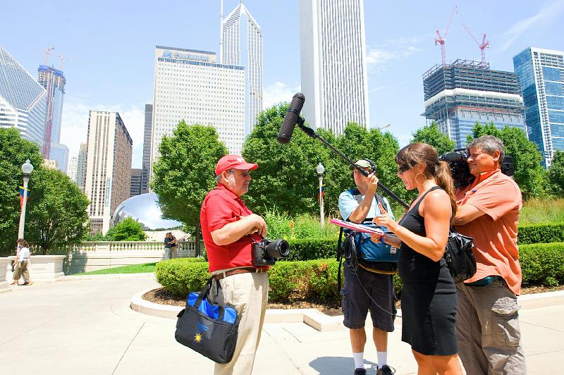 07212008_133838 D3 P srgb.jpg - FS being interviewed, Millenium Park, Chicago